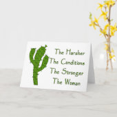 強い女 カード (黄色い花)