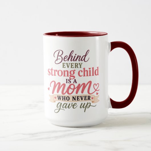 強い子どもの裏には強いママが Mug マグカップ (右)