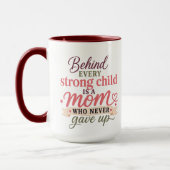 強い子どもの裏には強いママが Mug マグカップ (左)