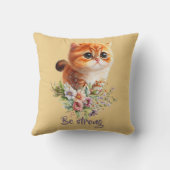 強い子猫感動的フローラデザイン クッション (裏面)