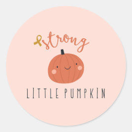 強い小さなかぼちゃの小児期がんステッカー ラウンドシール