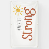 強い小#name児がん屋外用バナー標識 横断幕 (縦)