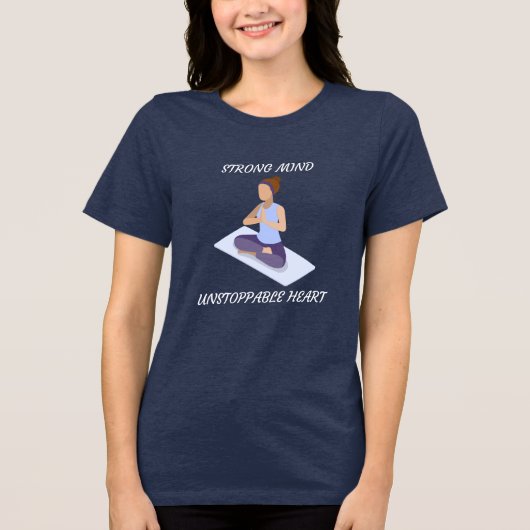 強い心の止められないハート トライブレンドTシャツ (正面)