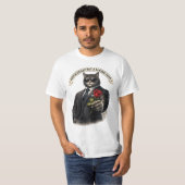 強い心はやっぱり優しい | バラを持つジェントルマン猫 Tシャツ (正面フル)