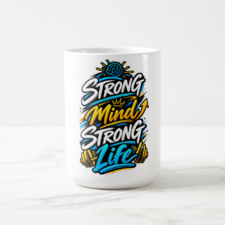 強い心強い人生 フィットネスモチベーションデザイン コーヒーマグカップ