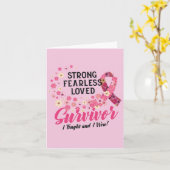 強い恐れを知らない愛する乳がん生存者 カード (黄色い花)