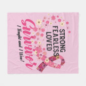 強い恐れを知らない愛する乳がん生存者 フリースブランケット (正面(横))