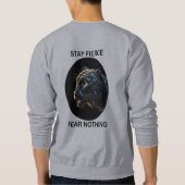 強い恐怖を持ち続ける何も黒いヒョウ スウェットシャツ (裏面)