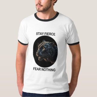 強い恐怖を持ち続ける何も黒いヒョウ Tシャツ