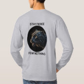 強い恐怖を持ち続ける何も黒いヒョウ Tシャツ (裏面)