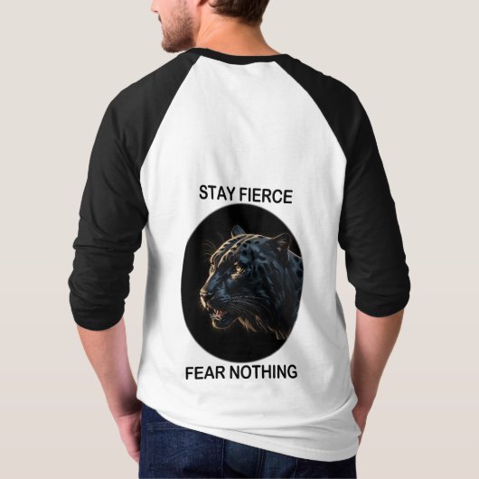 強い恐怖を持ち続ける何も黒いヒョウ Tシャツ (裏面)