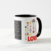 強い愛とコーヒーかわいいカップルのミニマリスト マグカップ (正面右)