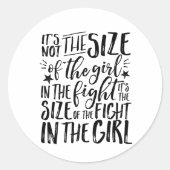 強い感動的勇敢な女の子ファイターのための引用文 ラウンドシール (正面)