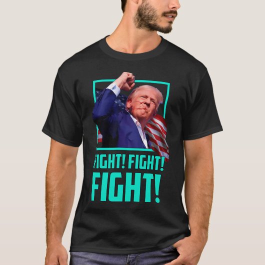 強い支持者と戦うドナルド・トランプAm Tシャツ (正面)