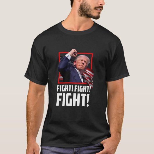 強い支持者と戦うドナルド・トランプAm Tシャツ (正面)