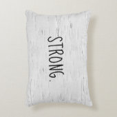 強い文字オン樺の木ツリーアクセント枕 アクセントクッション (正面(垂直))