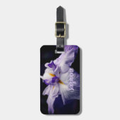 強い日本の虹彩花が閉まパーソナライズされたる ラゲッジタグ (正面縦)
