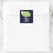 強い根を持つファミリーツリー系図学シール スクエアシール (バッグ)