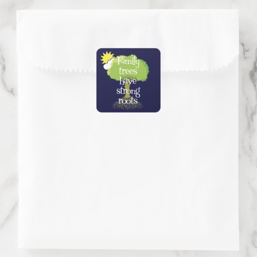 強い根を持つファミリーツリー系図学シール スクエアシール (バッグ)