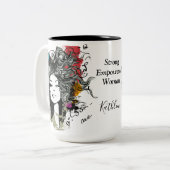強い権限を持つ女性の個人設定マグカップ コーヒーマグカップ (正面左)