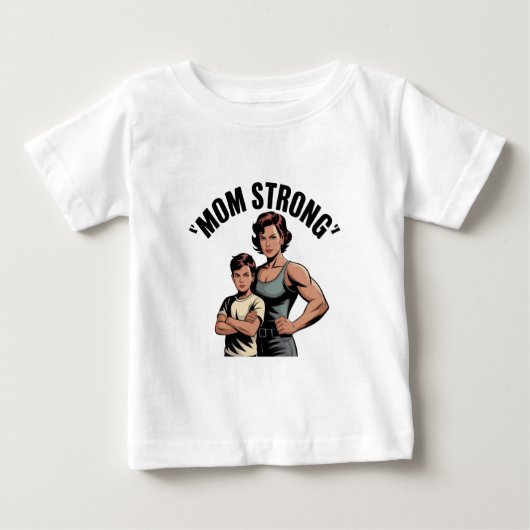 強い母ヴィンテージ ベビーTシャツ (正面)