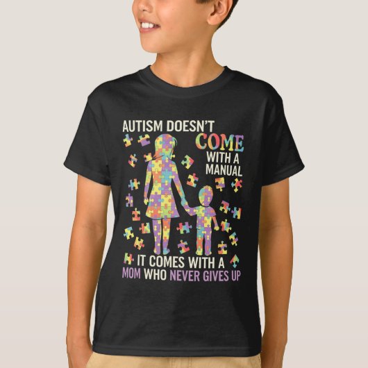 強い母親への自閉症の母親のサポート1 Tシャツ (正面)