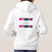 「強い母。強い家族」レディースTシャツ パーカ (裏面)