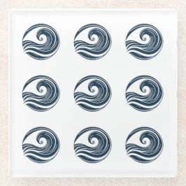 強い波 ガラスコースター