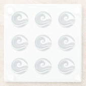 強い波 ガラスコースター (裏面)