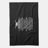 強い泳ぐ人が水泳で贈り物を男性へ女性 キッチンタオル (縦)