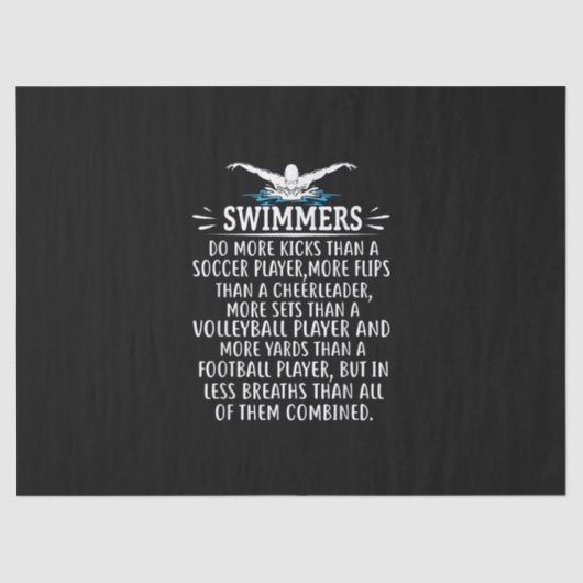 強い泳ぐ人が水泳で贈り物を男性へ女性 薄葉紙 (正面)