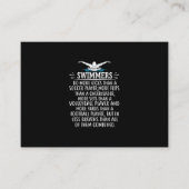 強い泳ぐ人が水泳ギフト女男性へ性 エンクロージャーカード (正面)