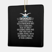 強い泳ぐ人が水泳ギフト女男性へ性 セラミックオーナメント (左)