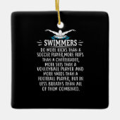 強い泳ぐ人が水泳ギフト女男性へ性 セラミックオーナメント (正面)