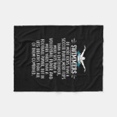 強い泳ぐ人が水泳ギフト女男性へ性 フリースブランケット (正面(横))