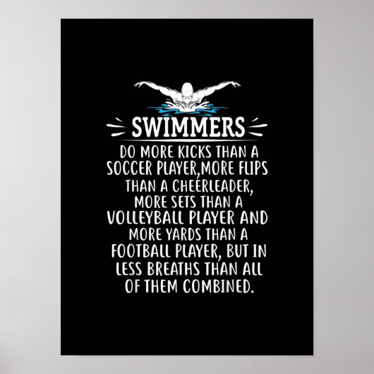 強い泳ぐ人が水泳ギフト女男性へ性 ポスター (正面)