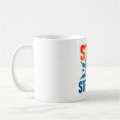 強い滞在 – ヴィンテージ拳パワーやる気を起こさせるデシ コーヒーマグカップ (左)