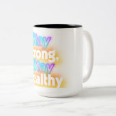 強い滞在、健康を維持 – やる気を起こさせる Wellness ツートーンマグカップ (正面右)