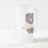 強い漫画のブタによって曇らされるマグ フロストグラスビールジョッキ (正面右)