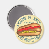 強い犬のホットドパーソナライズされたッグ マグネット (正面/裏面)