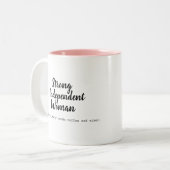 強い独立女性コーヒーとワインマグカップ ツートーンマグカップ (正面左)
