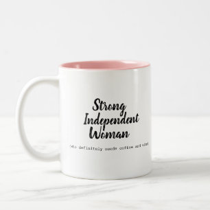 強い独立系女性コーヒーとワインマグ ツートーンマグカップ