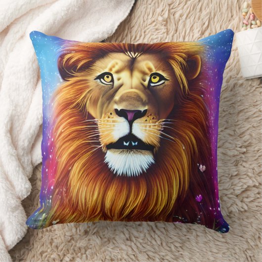 強い獅子 クッション (ブランケット)