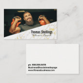 強い男がケトルベルを持ち上げる | フィットネス 名刺 (正面/裏面)