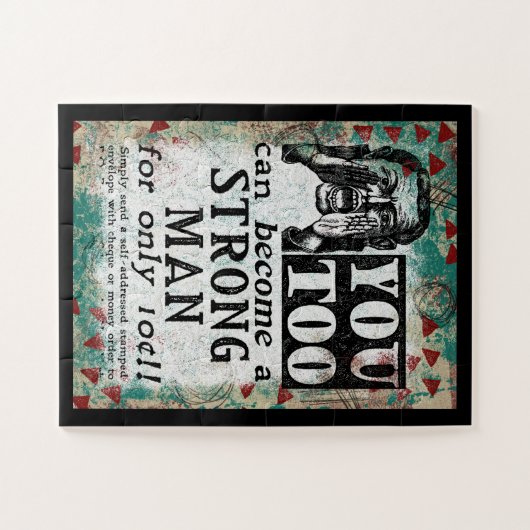 強い男になる – Vintage おもしろい Ad ジグソーパズル (横)