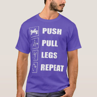 強い男のプッシュプル脚はボディビルダーのアクセスを繰り返す Tシャツ