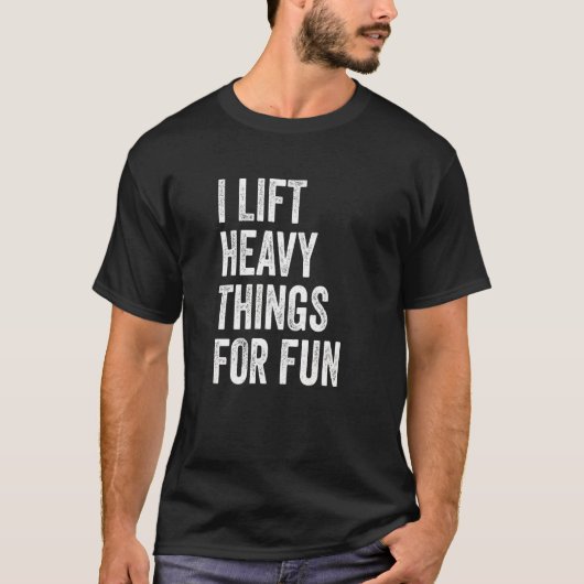 強い男I重いものを持ち上げる強い重量挙げ Tシャツ (正面)