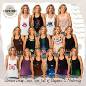 強い白モダン人女子戦車トップ タンクトップ