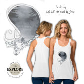 強い白モダン人女子戦車トップ タンクトップ