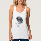 強い白モダン人女子戦車トップ タンクトップ (正面)